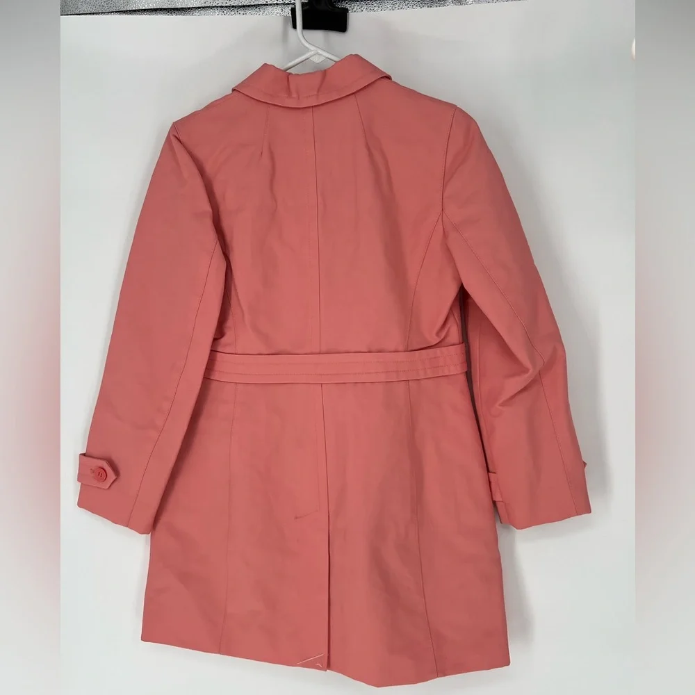 LOFT PETITES NWOT RAIN COAT W/POLKA‎ DOT LINING, DEEP POCKETS, STYLISH WELL MADE - Picture 5 of 9